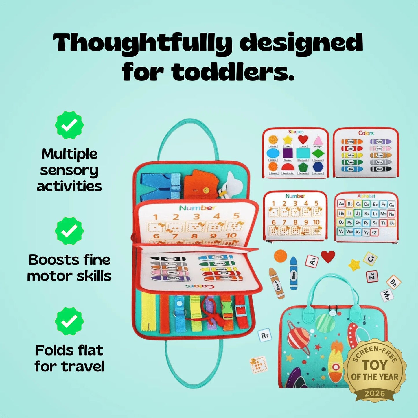 KindaKid™ Montessory Busy Board