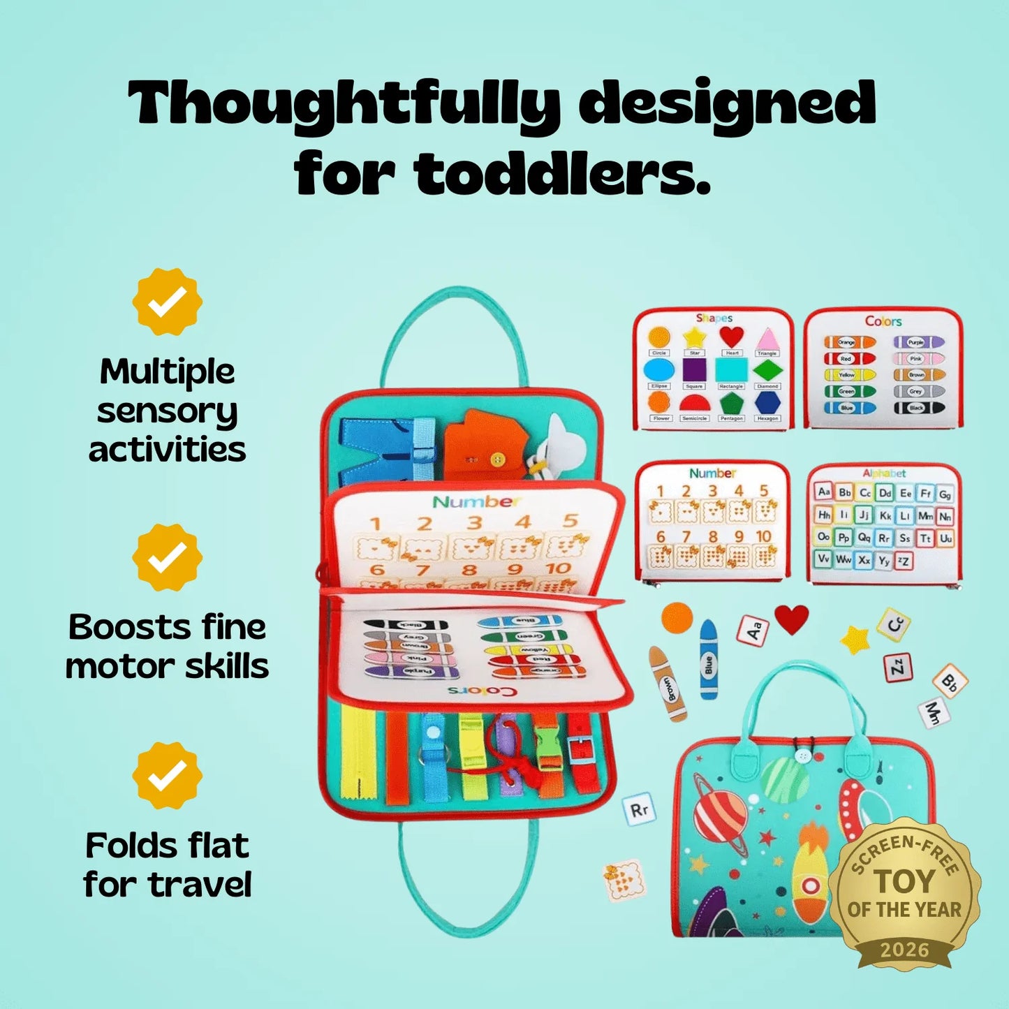 KindaKid™ Montessory Busy Board